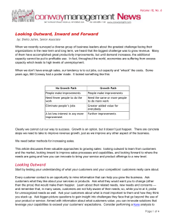 Looking Outward, Inward and Forward Looking Outward