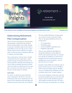 Determining Retirement Plan Compensation