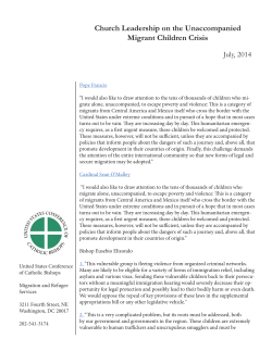 Church Leadership on the Unaccompanied Migrant Children Crisis