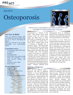 April 2016 Osteoporosis