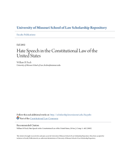 Hate Speech in the Constitutional Law of the United States