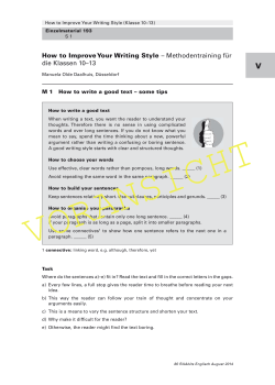 How to Improve Your Writing Style &ndash; Methodentraining f&uuml;r die
