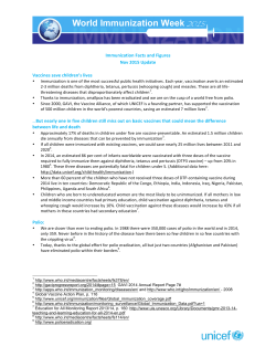 Immunization Facts and Figures Nov 2015 Update