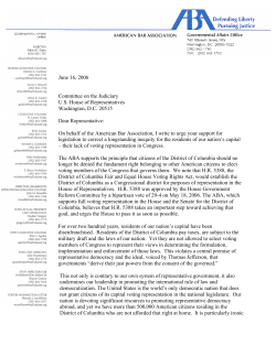 June 16, 2006 Committee on the Judiciary U.S. House of