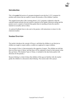 3rd - 4th grades Lesson Plan - Our Lady of Hope Catholic Church