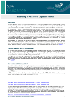 licencing of anaerobic digestion plants