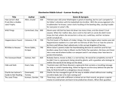 Okeeheelee Middle School &ndash; Summer Reading List Title Author