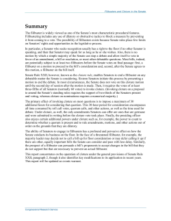 Filibusters and Cloture in the Senate