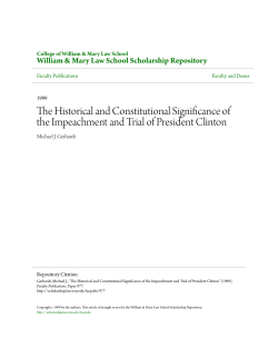The Historical and Constitutional Significance of the Impeachment