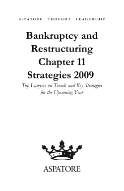 Does the Current Financial Crisis Portend for Bankruptcy