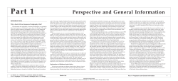 Part 1: Perspective and General Information