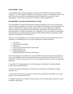 Clugston Sustainability Audit: Finall Recommendations