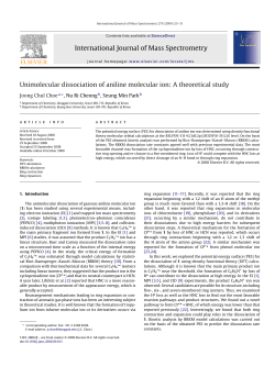 International Journal of Mass Spectrometry Unimolecular