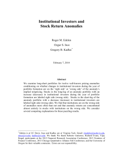 Institutional Investors and Stock Return Anomalies
