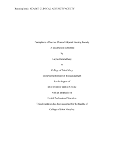 Himmelberg, Layna. Perceptions of Novice Clinical Adjunct Nursing