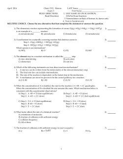 April 2014 Chem 1312- Honors LAST Name