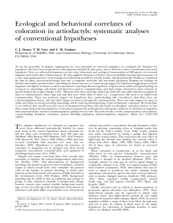 Ecological and behavioral correlates of