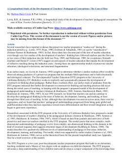 A Longitudinal Study of the Development of Teachers