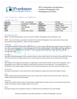 2017 Competition Subjects and Definitions