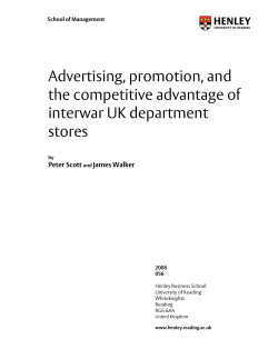 Advertising, promotion, and the competitive advantage