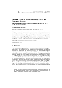 Does the Profile of Income Inequality Matter for Economic Growth?: