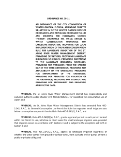 City of Winter Garden Irrigation Ordinance (09-11)