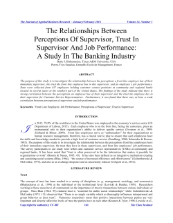 The Relationships Between Perceptions Of Supervisor, Trust In