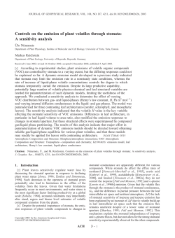 Controls on the emission of plant volatiles through stomata: A