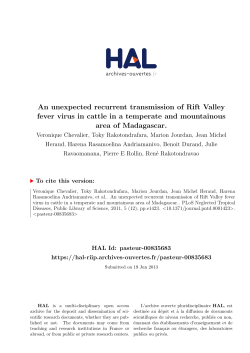 An unexpected recurrent transmission of Rift Valley fever virus in