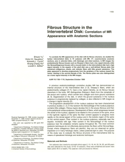 Fibrous Structure in the Intervertebral Disk: Correlation of MR