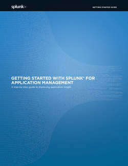 getting started with splunk&reg; for application management