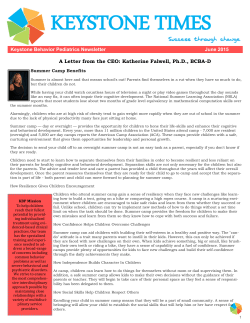 June - Keystone Behavioral Pediatrics