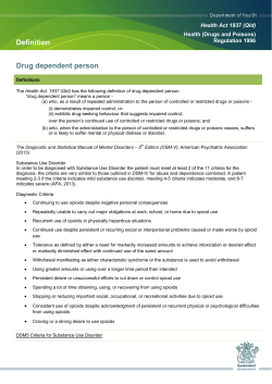 Definition of drug dependent person