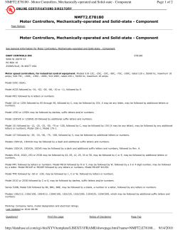 Motor Controllers, Mechanically-operated and Solid
