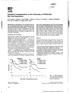 Intestinal Transplantation at the University of Pittsburgh: Six