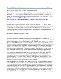 Personal Definitions of Masculinity and Femininity as an Aspect of