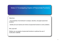 Notes 37 Investigating Graphs of Polynomials Functions