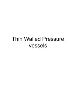 Thin Walled Pressure vessels