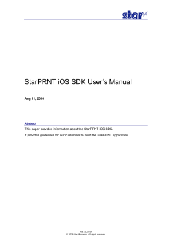 StarPRNT SDK User`s Manual for iOS