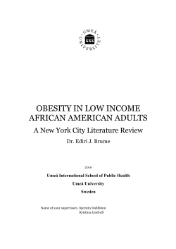 OBESITY IN LOW INCOME AFRICAN AMERICAN ADULTS