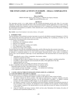 Inovarea &ndash; etapa următoare activităţii de cercetare
