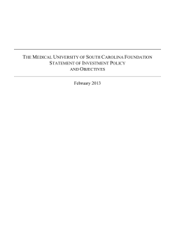 Investment Policy  - The Medical University of South Carolina