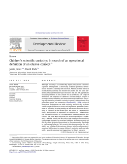 Children`s scientific curiosity: In search of an operational definition of
