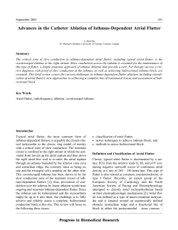 Advances in the Catheter Ablation of Isthmus