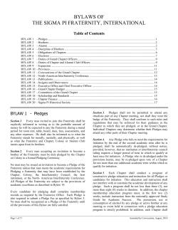 Bylaws of Sigma Pi Fraternity, International