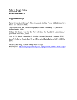Today in Georgia History October 14, 1964 Martin Luther King, Jr