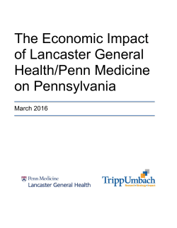 The 2015 Economic Impact of Lancaster General Health on the