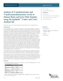 Analysis of 5methylcytosine and 5hydroxymethylcytosine