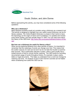 English Literature Response 1 Doubt, Diction, John