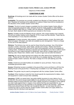 CONDITIONS OF HIRE - Jordans Quaker Centre
